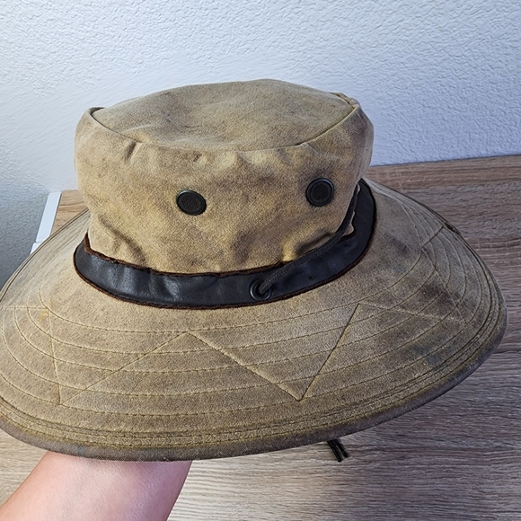 WATERSHIP TRADING COMPANIE Waxed Cotton Big Brimmed Outdoor Hat - Picture 5 of 16